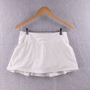 Lululemon Skirt White Pleated Athletic Tennis Golf Skort Size 4 Workout Yoga